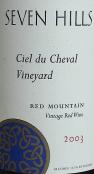 Seven Hills - Ciel du Cheval Vineyard Red Mountain 2013